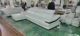 【大厂仿真皮沙发】实木框架，高回弹海绵45密度。全新包装，质量非常好，3.6米右贵妃 - 仙桃28生活网 xiantao.28life.com